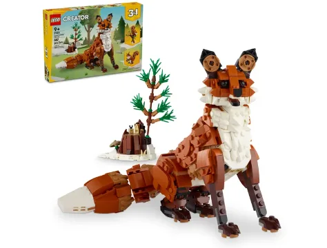 Natural Wood - Grain Colored Building Blocks for a Rustic - Looked Play SetForest Animals: Red Fox