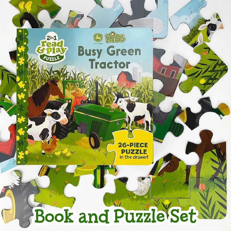 Sustainable Wooden Building Blocks in Geometric Shapes for Advanced ConstructionJohn Deere Busy Green Tractor 2-in-1 Read & Play Puzzle and Board Book for Toddlers and Preschoolers, Ages 2-5 (John Deere Kids: 2 in 1 Read & Play)