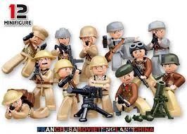 Sustainable Small - Scale Wooden Building Blocks for Pocket - Sized CreativitySluban WWII Soldiers B0580