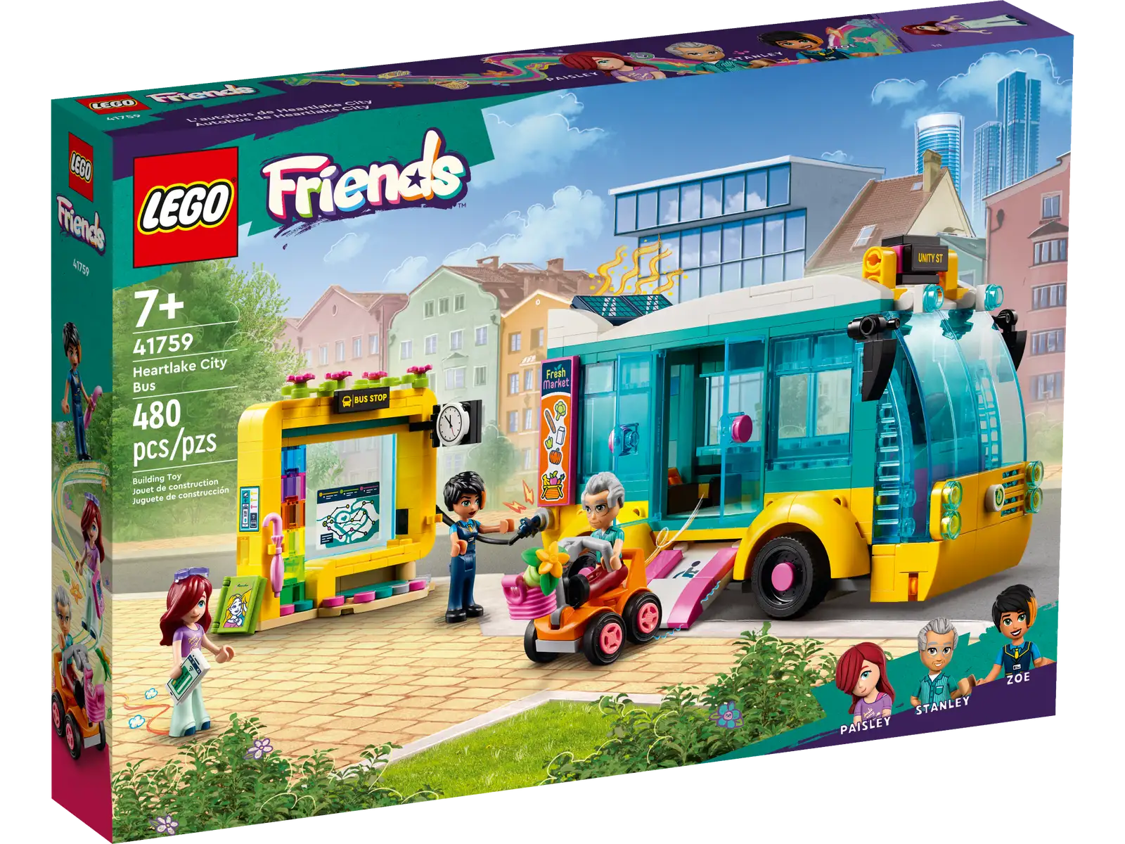 Hand - Made Wooden Building Blocks with a Transportation - Themed CollectionHeartlake City Bus