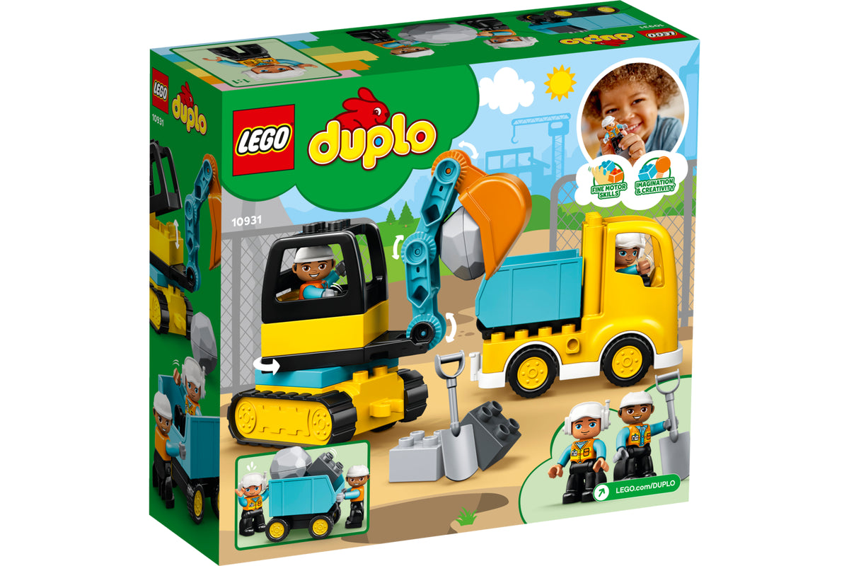 Hand - Made Wooden Building Blocks with a Transportation - Themed CollectionLEGO® DUPLO Truck and Tracked Excavator 10931