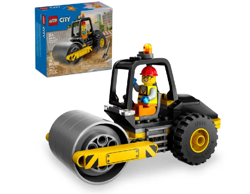 Eco - Friendly Wooden Building Blocks with a Castle - Building ThemeConstruction Steamroller