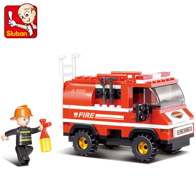 Solid Wood Building Blocks with Removable Parts for Customizable CreationsPlayzu By Sluban Mini Fire Truck Building Blocks Toys || 6years to 14years