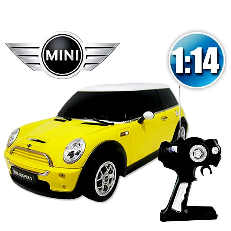 Kids' Plastic Pedal - Powered Tricycle with a Storage Basket and Safety Features1:14 RC Mini Cooper S | Yellow