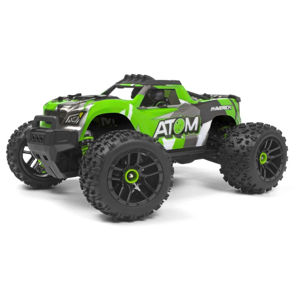 RC Monster Truck with Large - Scale Tires and a High - Torque Motor for Extreme Maneuvers1/18 Atom 4WD Electric Truck - Green