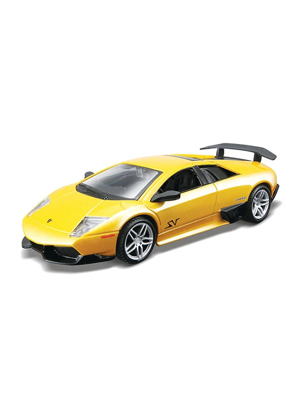 N - Scale Model Train Layout with a City - Themed Background and Animated FiguresBburago 1:32 Plus Lamborghini Murcielago Lp670-4 Sv Car - Yellow