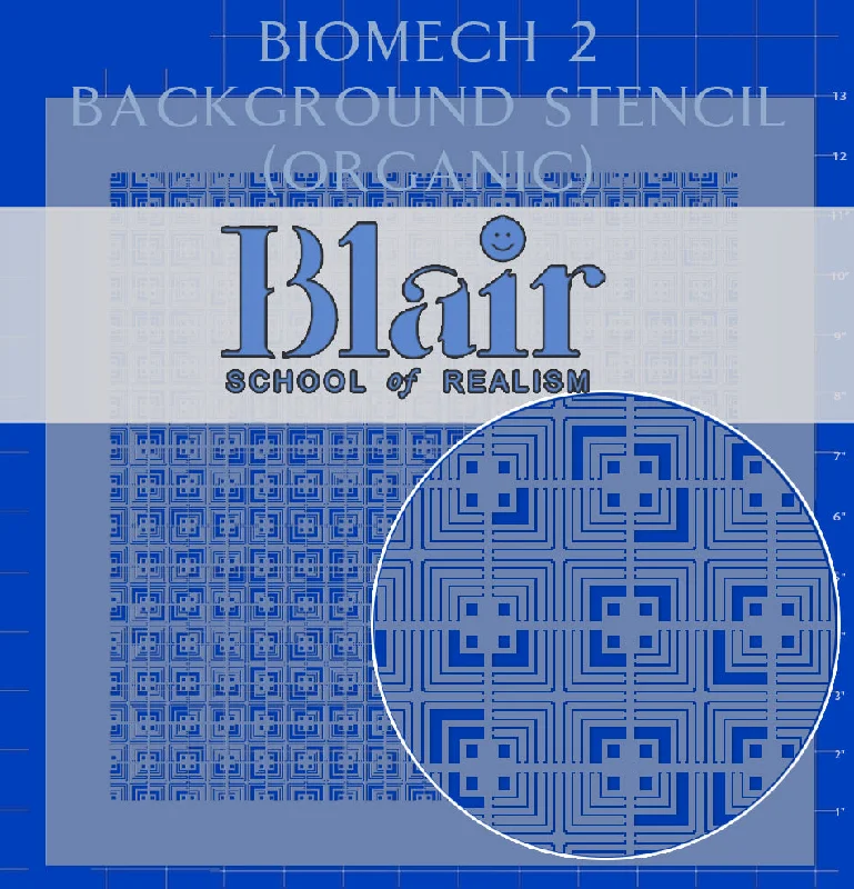 Sustainable Wooden Palette with Deep Wells for Mixing Acrylic PaintsBlair Stencil -Biomech Background 2