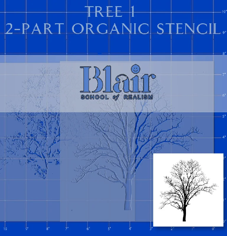 Hand - Turned Wooden Paint Roller Handles for Large - Scale Painting ProjectsBlair Stencil - Spring Tree 1