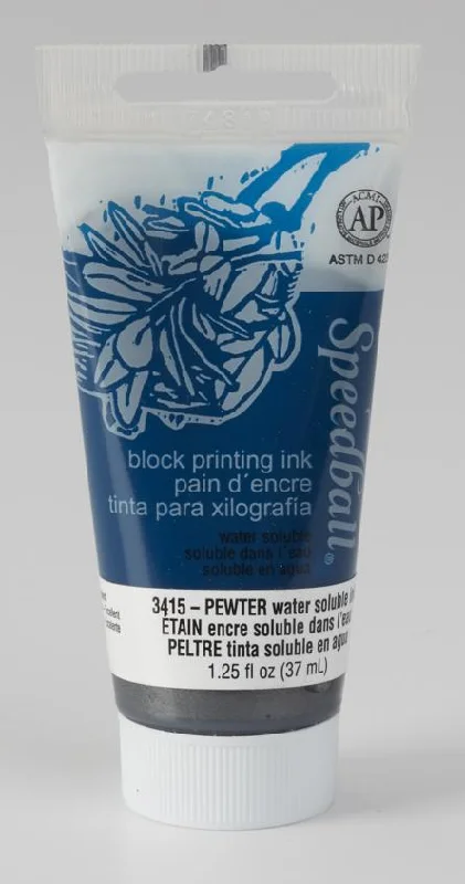 Hand - Carved Wooden Stencils for Intricate Patterns in Handicraft ProjectsBlock Ink 37ml- Pewter