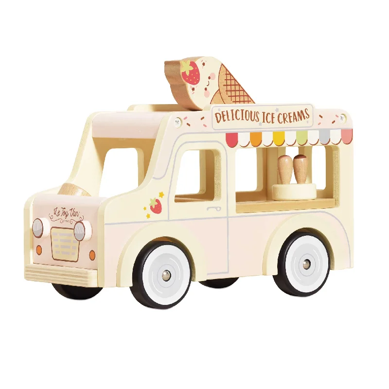 Battery - Powered Miniature Train for Indoor Home Layouts with Sound EffectsWooden Ice Cream Van