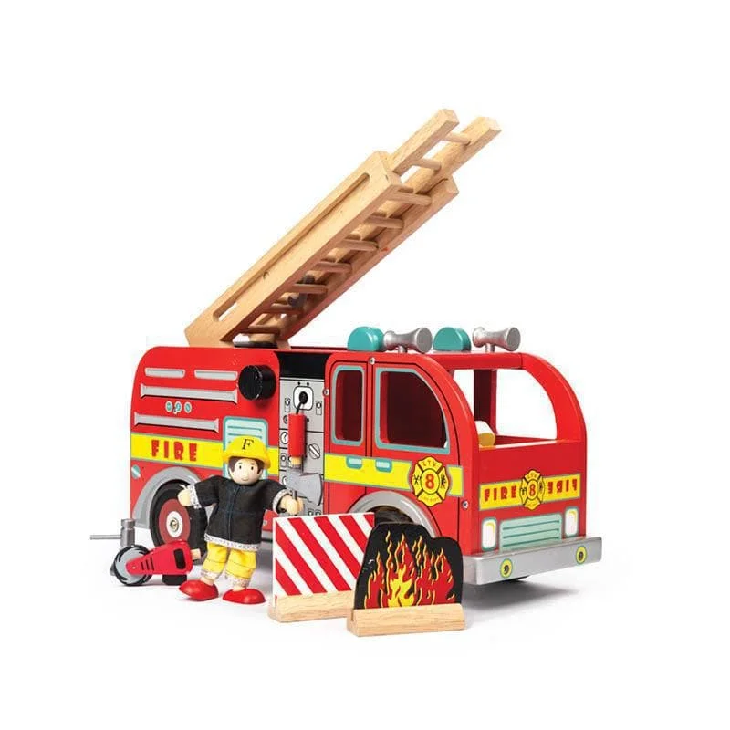 Hand - Carved Wooden Alphabet Blocks for Early Learning and Toddler DevelopmentFire Engine Set