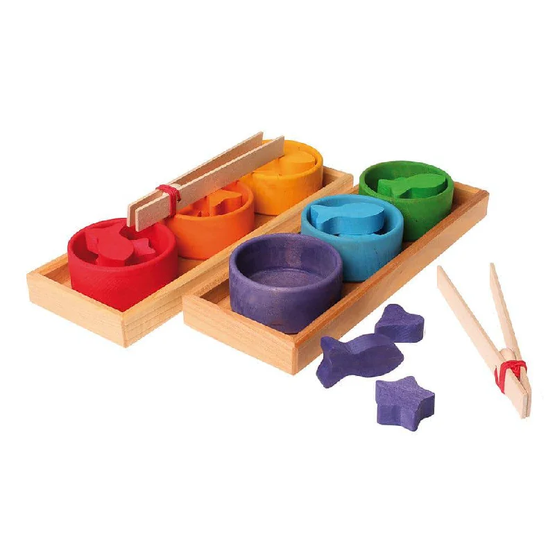 Wooden Musical Instrument Set including a Xylophone and Maracas for Little MusiciansWooden Rainbow Bowls Sorting Game