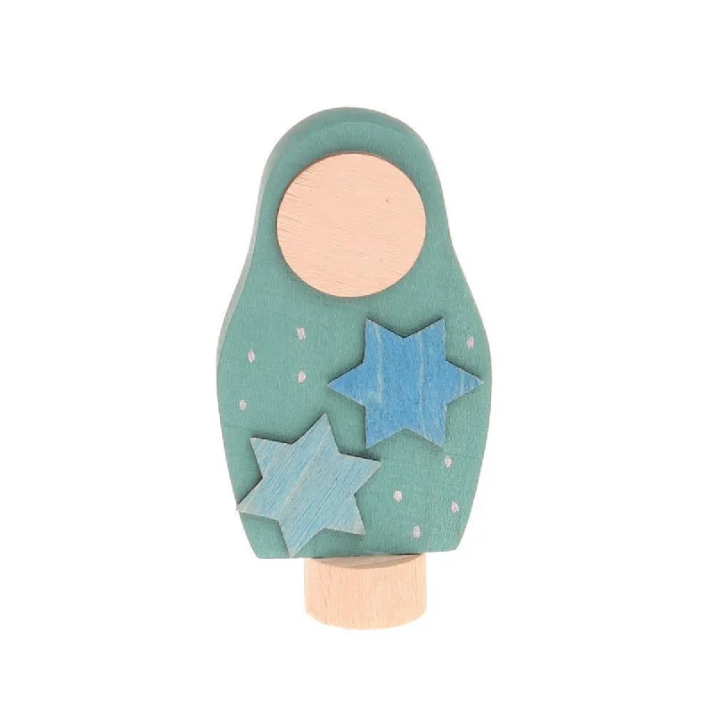 Natural Finish Wooden Pull - Along Toy Duck with Wheels for Toddler Outdoor PlayGrimm's birthday ring deco matryoshka - blue