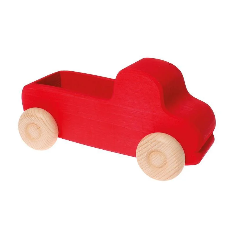 Sustainable Solid Wood Puzzle Set with 50 Pieces for Family Bonding and Brain TrainingGrimm's red wooden truck