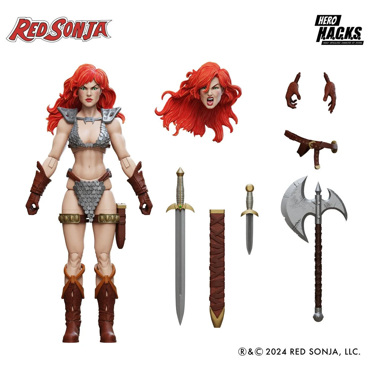 Hello Kitty Action Figure with Bow - Adorned Outfit and Miniature Sanrio ItemsHero H.A.C.K.S. Red Sonja 1:18 Scale Action Figure - Boss Fight Studio