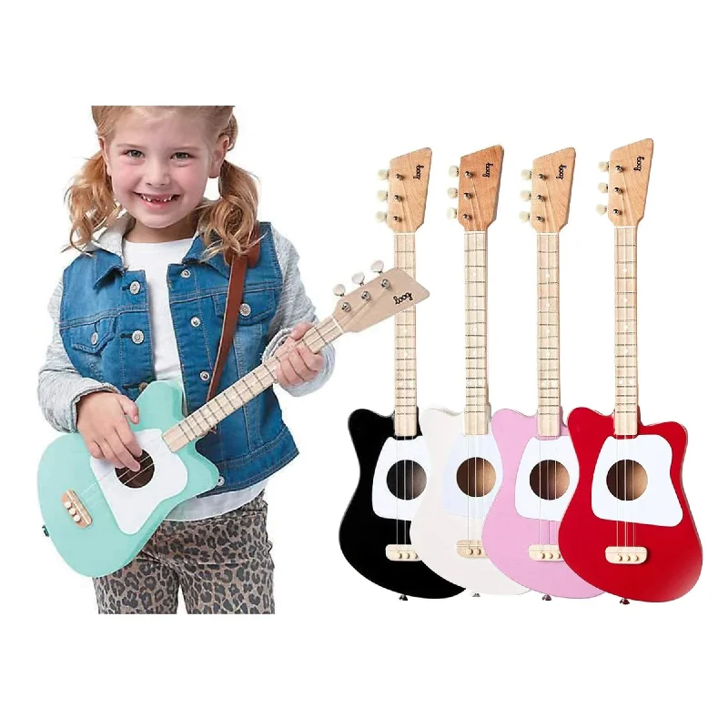 Hand - Painted Wooden Doll Set with Dresses and Accessories for Pretend PlaytimeLoog Mini Guitar