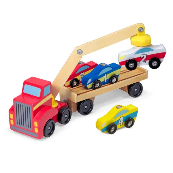 Wooden Toy Truck with Detachable Trailer for Imaginative Play and Cargo TransportMelissa & Doug Wooden Car Loader