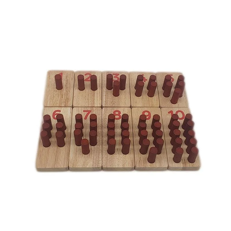 Natural Finish Wooden Pull - Along Wagon for Outdoor Toy Transport and PlayMontessori Counting set