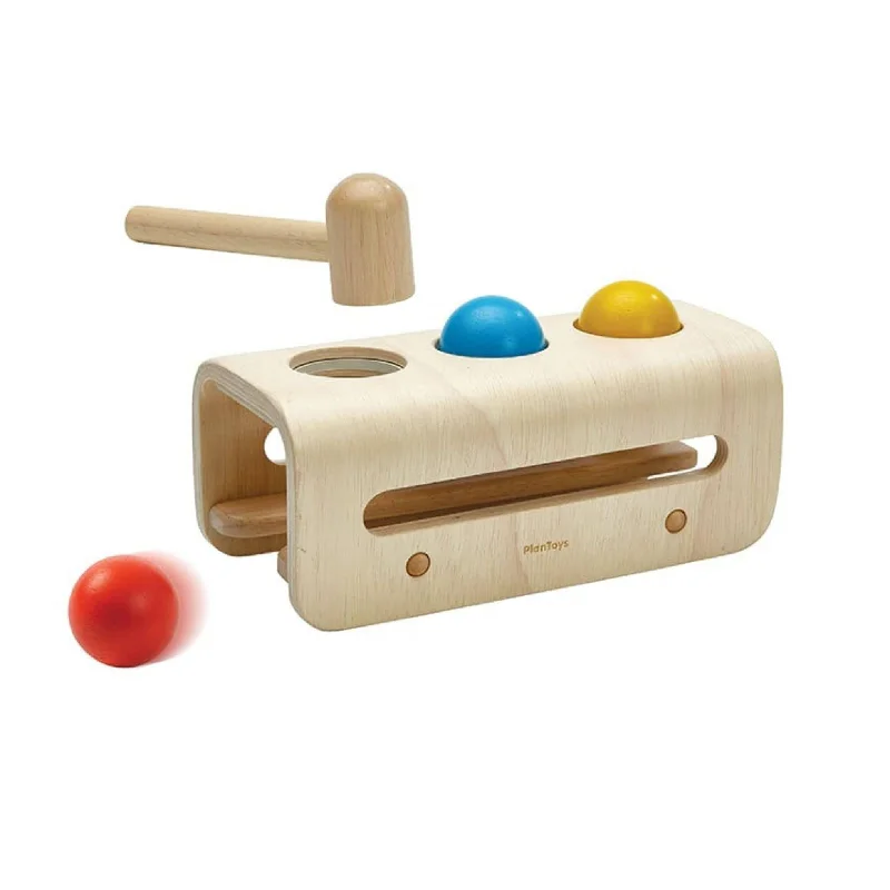 Hand - Turned Wooden Spinning Top with a Colorful Design for Classic AmusementHammer Balls