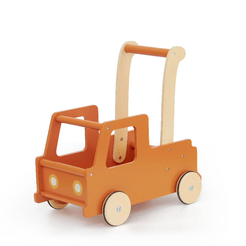 Natural Finish Wooden Pull - Along Toy Duck with Wheels for Toddler Outdoor PlayPush truck Brown 466 C 7572 C