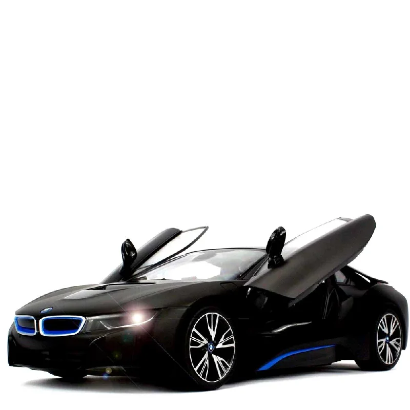 Battery - Powered Miniature Train for Indoor Home Layouts with Sound Effects1:14 RC BMW i8 W/ Open Doors | Black