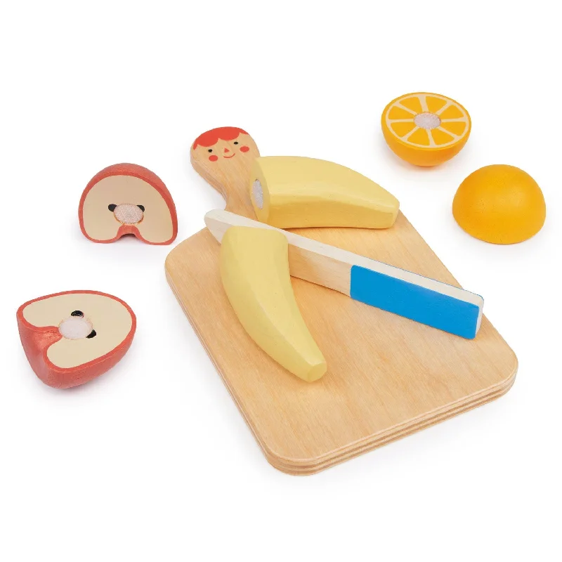 Hand - Painted Wooden Doll Set with Dresses and Accessories for Pretend PlaytimeSmiley Fruit Chopping Board