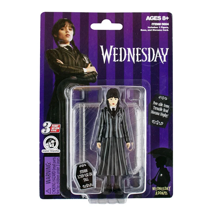 Minecraft Steve Action Figure with Crafting Table and PickaxeSuper Impulse Wednesday Wednesday Addams 3.75 Inch Action Figure