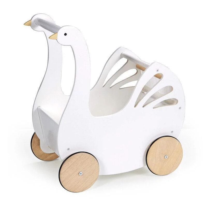 Hand - Painted Wooden Animal Figurines Set for Nursery Decor and Pretend PlaySweet Swan Pram