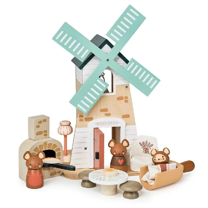 Solid Wood Construction Toy Set with Nuts, Bolts, and Tools for DIY ProjectsPenny's Wooden Windmill Bakery