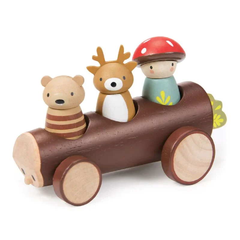 Solid Wood Stacking Cups with Different Sizes for Sensory Play and Motor SkillsWooden Timber Taxi