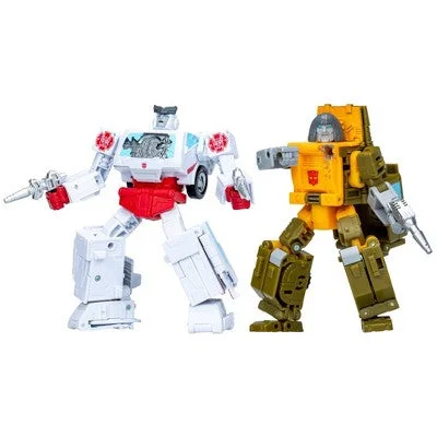 Transformers Optimus Prime Action Figure with Convertible Vehicle Mode and Battle AxeTransformers Movie Studio Series Brawn and Autobot Ratchet Action Figure Set - 2pk