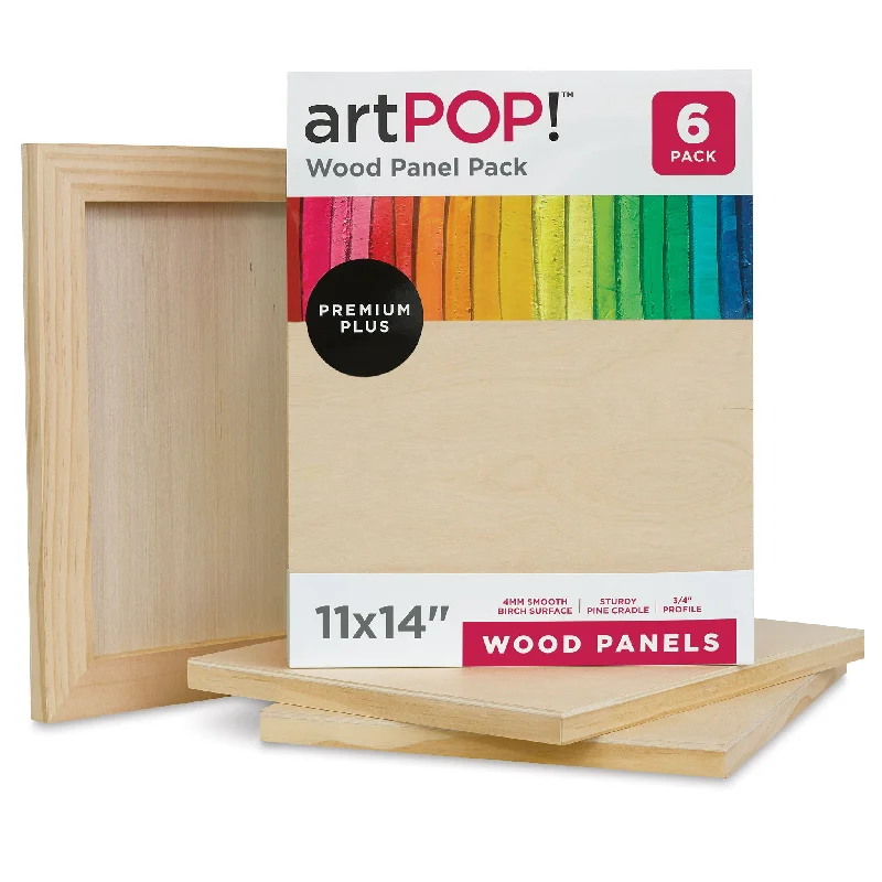 Sustainable Wooden Sculpture Carving Tools for Creating Artistic FiguresWood Panel Pack - 11" x 14", Pkg of 6