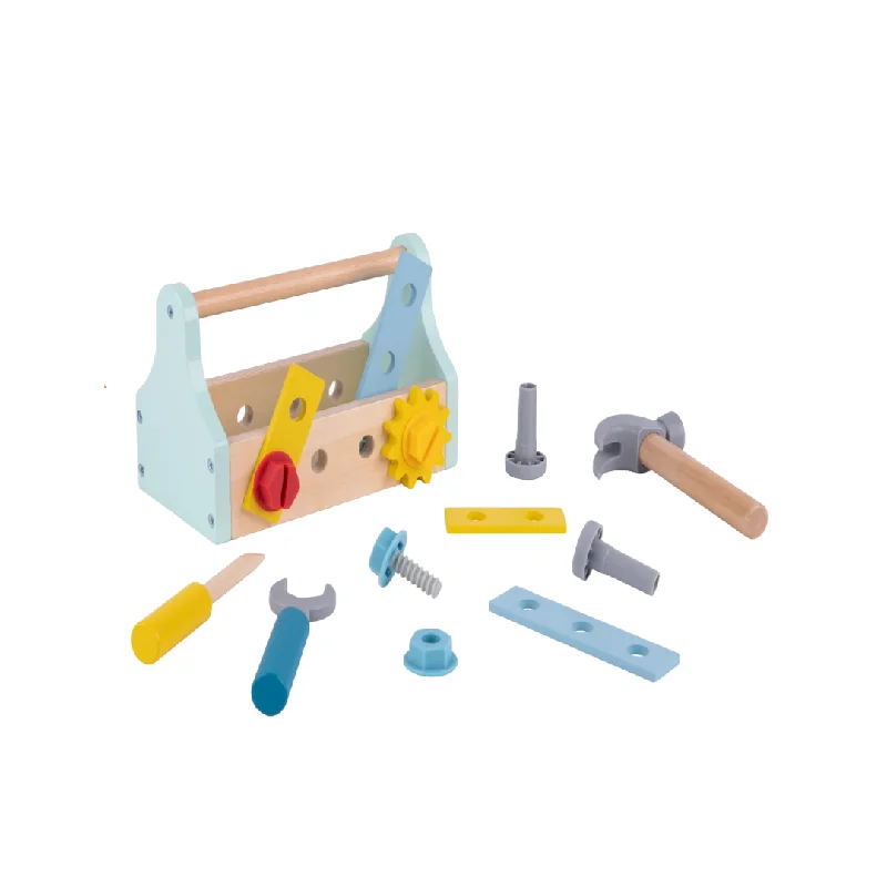 Natural Wood Early Learning Educational Toys for Toddlers' Cognitive DevelopmentTookyland Take-Along Tool Box