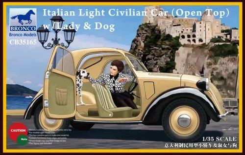 Radio - Controlled Drift Car with Adjustable Suspension and High - Grip TiresBronco Models CB35165 1:35 Fiat 500 'Topolino' Italian Light Civilian Car (Open Top) with Lady & Dog