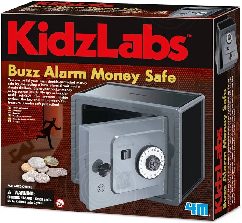 Solid Wood Educational Toys with a Math - Problem - Solving ChallengeBuzz Alarm Money Safe 4M