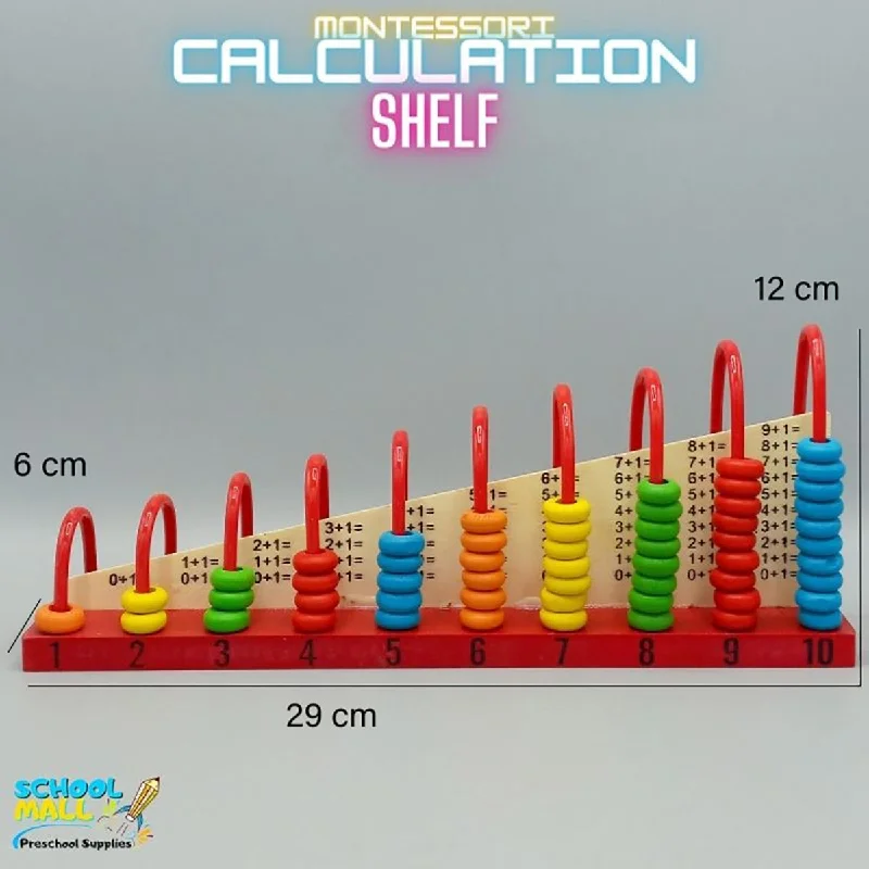 Hand - Sanded Wooden Educational Toys for Safe Exploration by PreschoolersCalculation Shelf Abacus for Math Skills Montessori