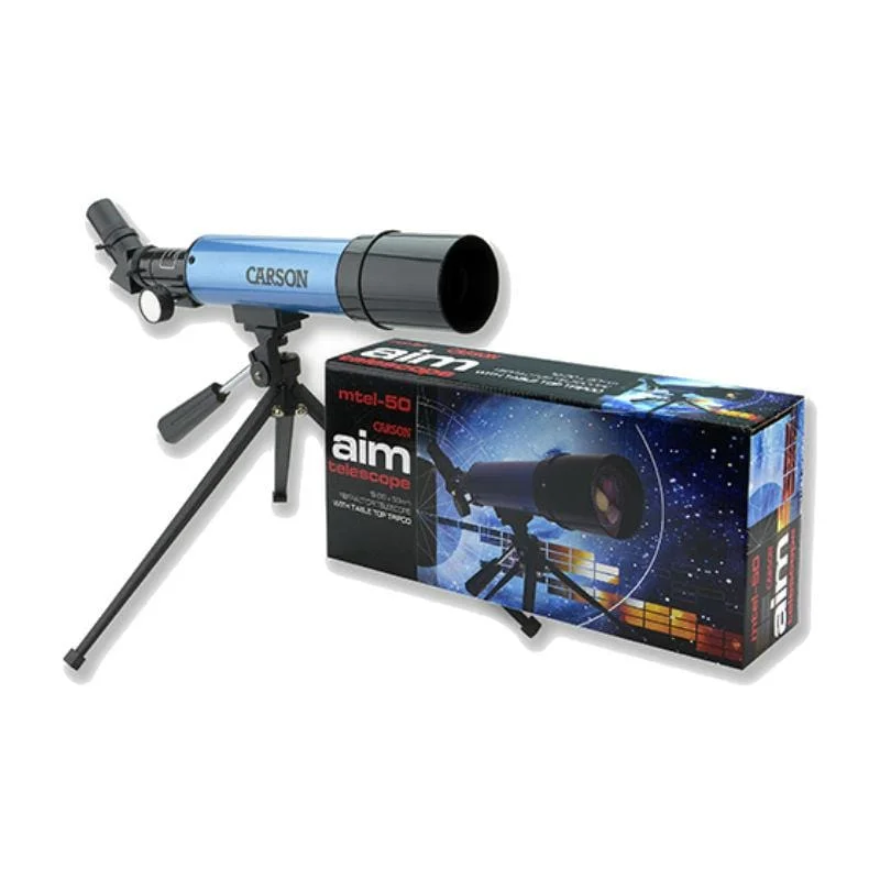 Sustainable Solid Wood Educational Toys with a Language - Learning Activity BookCarson Aim 50mm Refractor Telescope