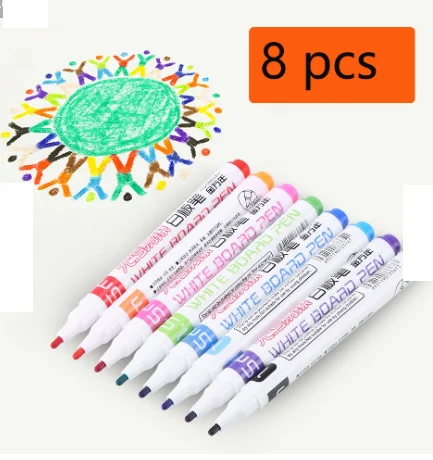 Large - Scale Solid Wood Educational Toys for Group Learning and CollaborationColourful/Colorful White Board Marker x 8 - 1.5 mm & 5 mm