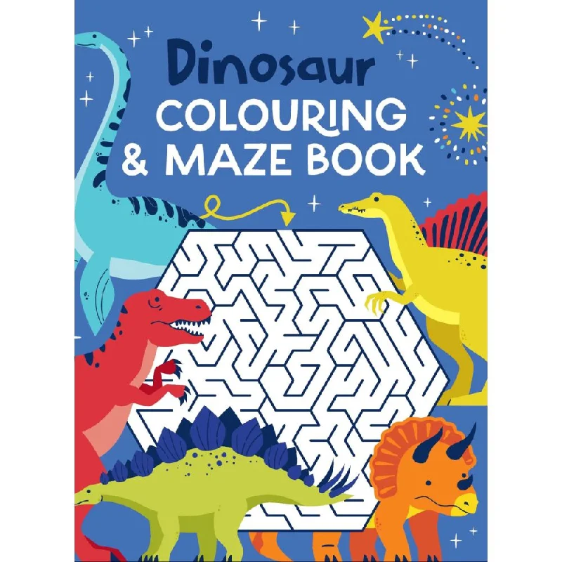 Hand - Carved Wooden Educational Toys with Alphabet - Learning BlocksColouring & Maze Book - Dinosaurs