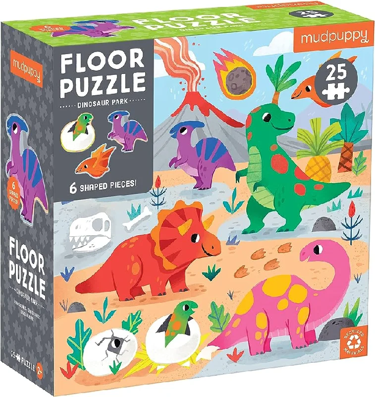 Solid Wood Educational Toys with a Science Experiment Theme for Young LearnersDinosaur Park Floor Puzzle