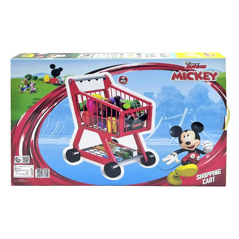 Sustainable Wooden Educational Toys with a Storytelling and Role - Playing SetDisney Mickey Shopping Cart