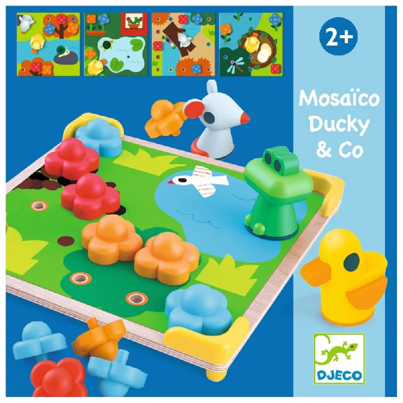 Hand - Made Wooden Educational Toys with a Space - Exploration SimulationDjeco Mosaico - Ducky & Co Wooden Game For Toddlers 2 yrs +