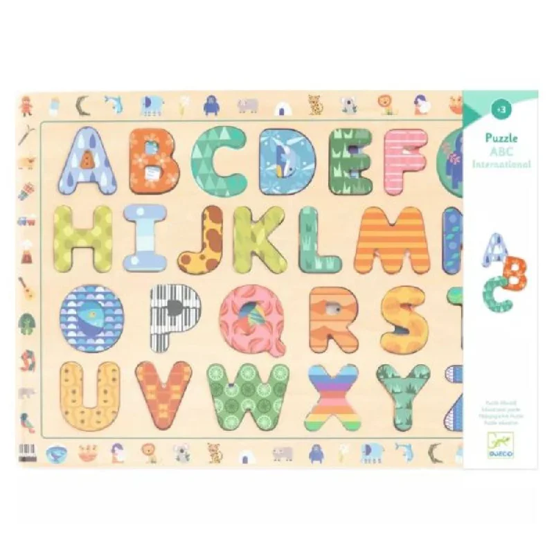 Solid Wood Educational Toys with a Math - Problem - Solving ChallengeDjeco Wooden Puzzle ABC - Educational Toy 3 yrs +