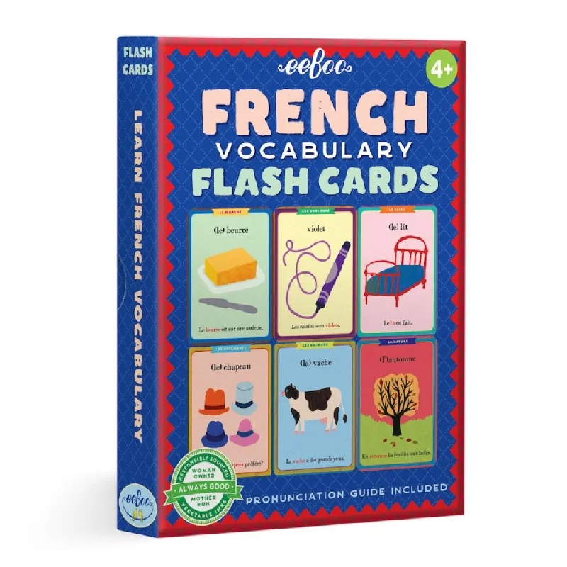 Large - Scale Solid Wood Educational Toys for Group Learning and CollaborationeeBoo French Vocabulary Flash Cards