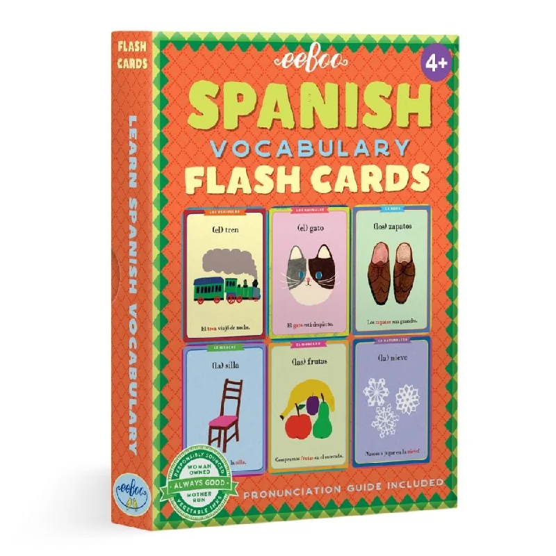 Eco - Conscious Solid Wood Educational Toys with a Social - Skills Development GameeeBoo Spanish Vocabulary Flash Cards