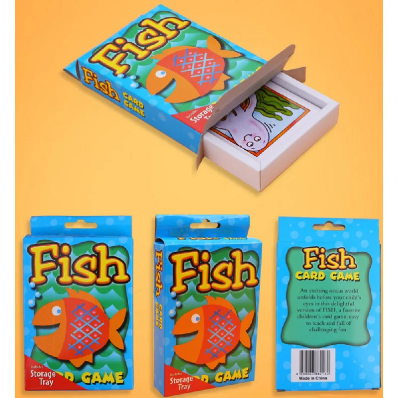 Sustainable Solid Wood Educational Toys with a Language - Learning Activity BookFish Card Game