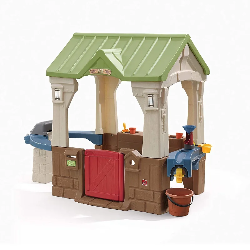 Hand - Made Wooden Educational Toys with a Space - Exploration Simulationgallery Step2 Great Outdoors Playhouse, with Built-In Grill and Garden Area,