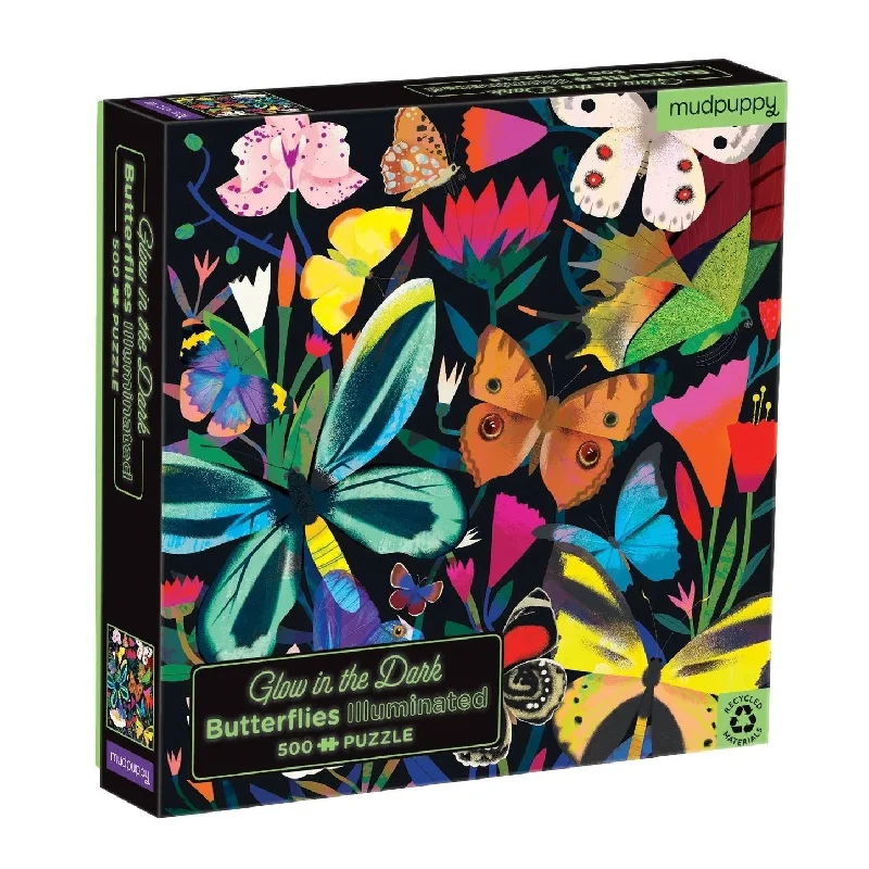 Solid Wood Educational Toys with a Science Experiment Theme for Young LearnersGlow In The Dark Butterflies Illuminated 500p Puzzle