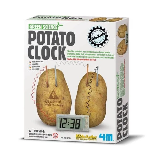 Eco - Friendly Wooden Educational Toys with a Gardening and Plant - Growing KitGreen science Potato Clock 4M