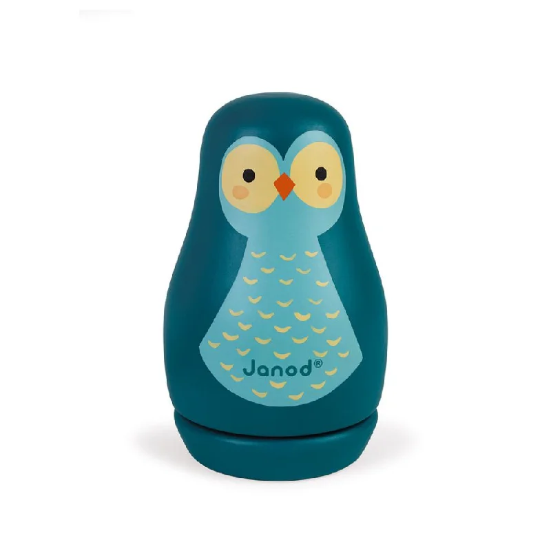 High - Quality Solid Wood Educational Toys for Developing Fine Motor Skills in KidsJanod Wooden Owl Music Box